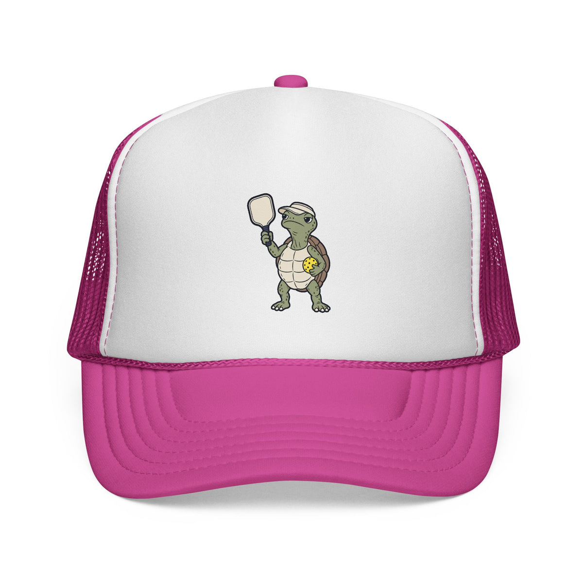 Pickleball turtle trucker hat in Pink