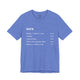 T-shirt with a humorous DUPR rating breakdown list design