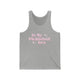 Athletic Heather unisex pickleball tank top with pink retro-style text "In My Pickleball Era" and sparkle accents