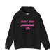 Black pickleball hoodie with a pink script Livin' That Pickleball Life text design
