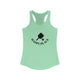 Solid Mint women's racerback pickleball tank top with a paddle and ball icon over "Happy Place" text