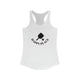 Women's racerback pickleball tank top with a paddle and ball icon over "Happy Place" text