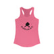 Solid Hot Pink women's racerback pickleball tank top with a paddle and ball icon over "Happy Place" text