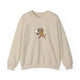 Dachshund pickleball crewneck sweatshirt in Sand