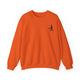 Pickleball sweatshirt with a small silhouette of a person swinging a pickleball paddle on the chest