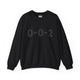 Black pickleball sweatshirt with a tonal black 0-0-2 score text design