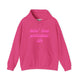 Heliconia pink pickleball hoodie with a pink script Livin' That Pickleball Life text design