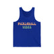 Tank top with retro Pickleball Vibes text design in peach and sage