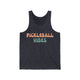 Tank top with retro Pickleball Vibes text design in peach and sage