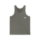 Grey triblend tank top with a small PICKLEBALLER chest logo featuring crossed pickleball paddles