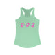 Pickleball tank top with a pink script 0-0-2 text design