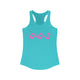 Pickleball tank top with a pink script 0-0-2 text design