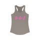Pickleball tank top with a pink script 0-0-2 text design