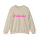 Pickleball crewneck sweatshirt with a pink script Pickleball text design