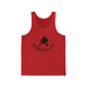 Unisex pickleball tank top with a paddle and ball icon over "Happy Place" text