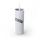 Glitter Iceberg skinny tumbler with straw and an upside-down "PICKLEBALL" wordmark