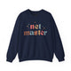 Navy sweatshirt with retro Net Master text design and sparkle accents