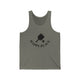 Grey TriBlend unisex pickleball tank top with a paddle and ball icon over "Happy Place" text
