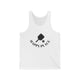 Unisex pickleball tank top with a paddle and ball icon over "Happy Place" text