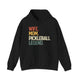 Black hoodie with a retro WIFE. MOM. PICKLEBALL LEGEND. text design