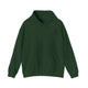 Forest Green pickleball hoodie with a small silhouette of a person swinging a pickleball paddle on the chest