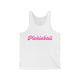 Pickleball tank top with a pink script Pickleball text design
