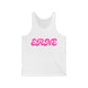 Pickleball tank top with a pink retro bubble ERNE text design