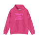 Heliconia pink pickleball hoodie with a pink script What's the Score text design
