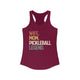 Cardinal red racerback tank top with a retro WIFE. MOM. PICKLEBALL LEGEND. text design