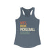 Indigo racerback tank top with a retro WIFE. MOM. PICKLEBALL LEGEND. text design