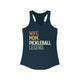 Midnight navy racerback tank top with a retro WIFE. MOM. PICKLEBALL LEGEND. text design