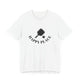 White pickleball t-shirt with a paddle and ball icon over "Happy Place" text