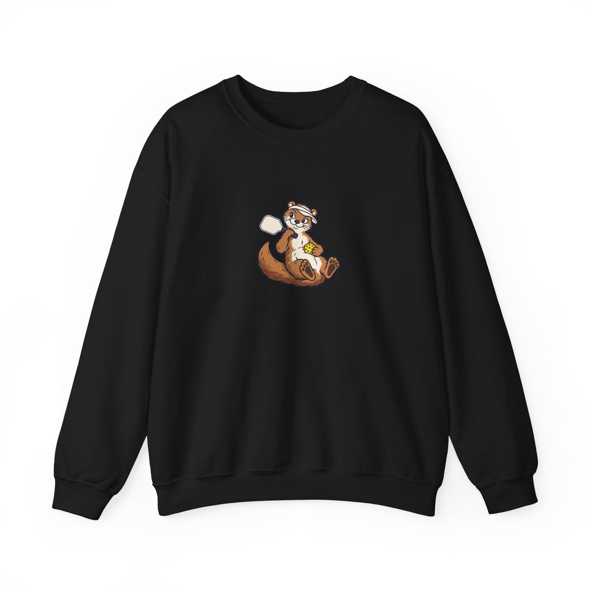 Otter pickleball crewneck sweatshirt in Black