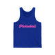 Pickleball tank top with a pink script Pickleball text design