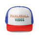 Blue/Red trucker cap with "PICKLEBALL VIBES" retro bubble text