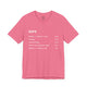 T-shirt with a humorous DUPR rating breakdown list design