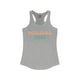 Heather grey racerback tank top with retro Pickleball Vibes text design in peach and sage