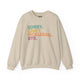 Sand crewneck sweatshirt with a colorful Sorry. Can't. Pickleball. Bye. text design