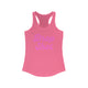 Hot pink pickleball tank top with a pink script Drop Shot text design