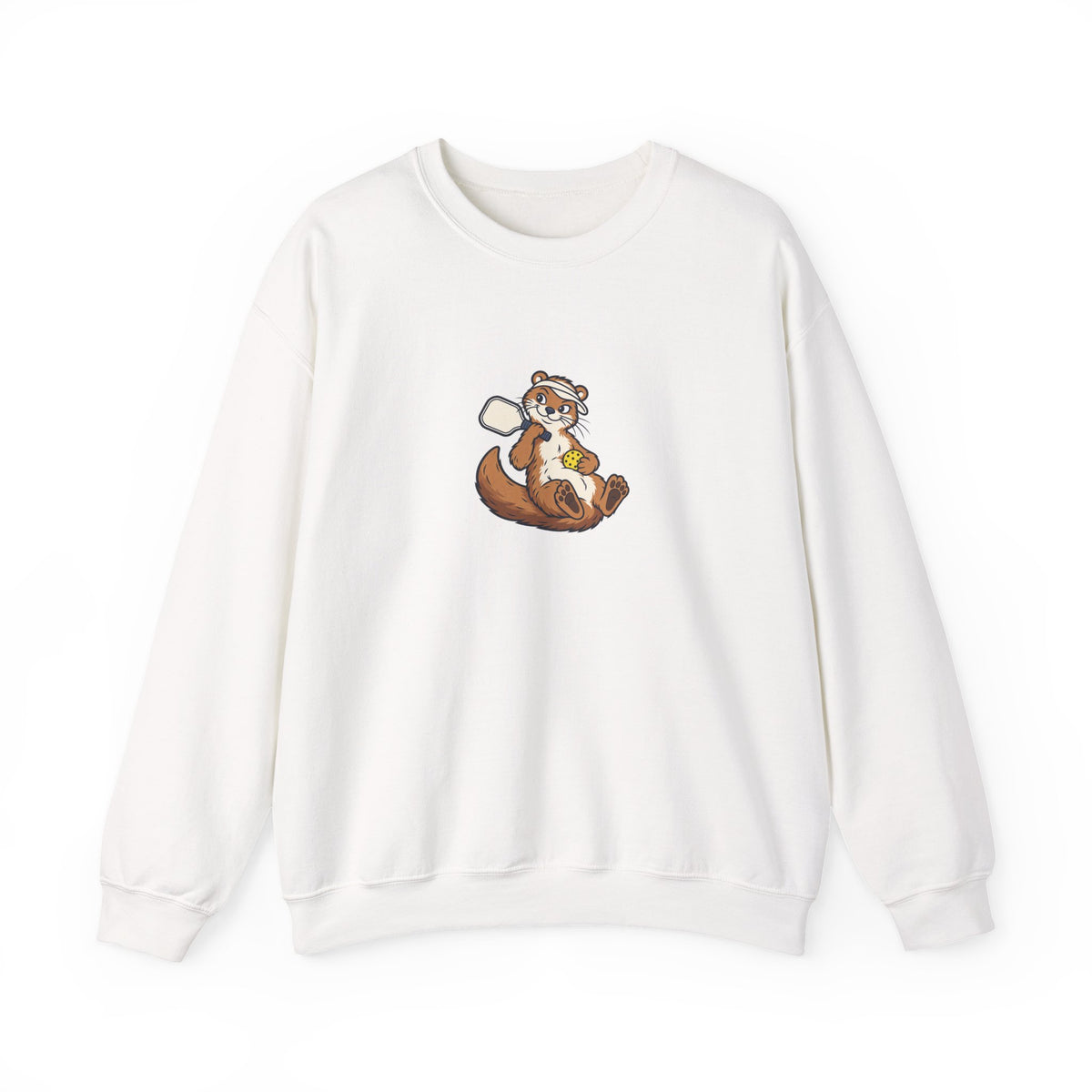 Otter pickleball crewneck sweatshirt in White, I Had Plans, Then Pickleball