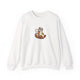 Otter pickleball crewneck sweatshirt in White, I Had Plans, Then Pickleball