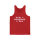 Red TriBlend unisex pickleball tank top with pink retro-style text "In My Pickleball Era" and sparkle accents