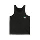 Black heather tank top with a small PICKLEBALLER chest logo featuring crossed pickleball paddles