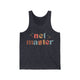Tank top with retro Net Master text design and sparkle accents