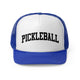 Royal trucker cap with a bold arched "PICKLEBALL" wordmark