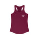 Cardinal red racerback tank top with a small PICKLEBALLER chest logo featuring white crossed pickleball paddles