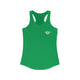 Kelly green racerback tank top with a small PICKLEBALLER chest logo featuring white crossed pickleball paddles