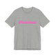 Athletic heather pickleball t-shirt with a pink script Pickleball text design