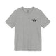 Athletic heather t-shirt with a small black PICKLEBALLER chest logo featuring crossed paddles