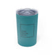 Turquoise vacuum insulated tumbler with a "DINK DRINK DINK" wordmark in a bordered box